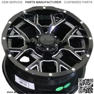 POLARIS RANGER XP1000 14" BARBWIRE BLACK ATV / UTV WHEELS (SET 4) POL10K (For: Polaris)