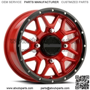 15x7 Raceline A94R Krank UTV Red Wheel 4x156 (10mm) (For: Polaris)