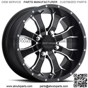15x7 Raceline A77 Mamba UTV Satin Black with Machined Spokes Wheel 4x156 (5mm) (For: Polaris)
