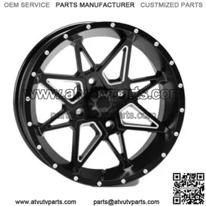 ATV/UTV Wheels Set 14in Tornado Matte Black 4/110 5+2/2+5 SRA (For: Can-Am)