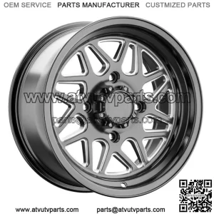 15x7 Hostile UTV H108 Sprocket Blade Cut (Black Milled) Wheel 4x137 (13mm) (For: Can-Am)