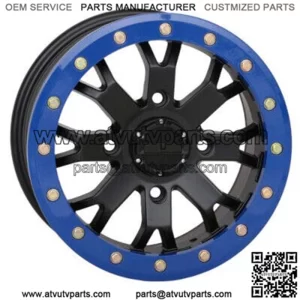 ATV/UTV Wheels Set 14in SB-4 Beadlock Mt Blk Blue NAR 4/137 5.5+1.5 HP1K (For: Can-Am)