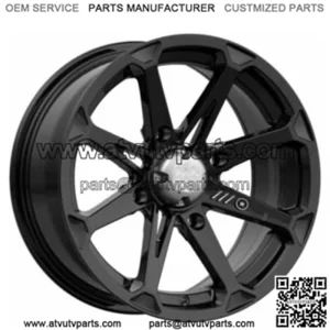 Set of 15x7 M12 Diesel Gloss Black Wheels - CanAm 4x137 w/ Lugs