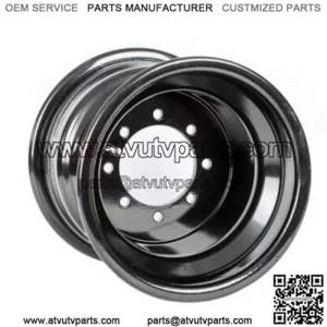 Can Am DS 450 Rear Wheels 9x8 3+5 Alba Racing Black Rolled Lip (For: Can-Am)