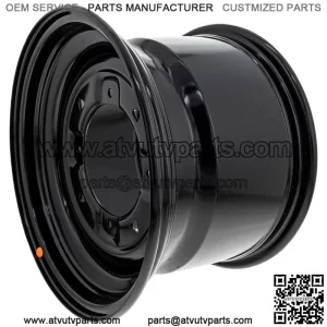 Polaris 1523444-067 Gloss Black Rear 900lb 12x8 Rim 2007-2023 Ranger 500 570 EPS