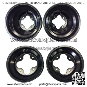 BLACK A5 10" FRONT 9" REAR WHEELS RIMS YAMAHA YFZ450 BANSHEE RAPTOR 700 660