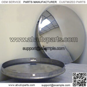 Set of 4, R2512-x4, 8" Dia. StainleSteel Baby Moon Hub Cap for Trailer, Dollies, Golf Cart, Lawn Mower, etc.