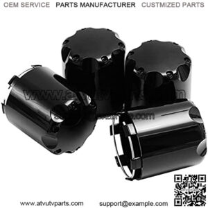 Compatible 2.8inch 71mm Wheel Center Caps EZGO Yamaha Club Car for 8 10 12 Inch Rims , Pack of 4 (GloBlack)