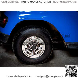 4X 8 Golf Cart Hub Caps Chrome Pop in Design Universal EZGO, Club Car, Yamaha