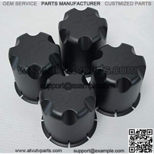 Golf Cart Wheel Rim 'SS' Matt Black Center Caps for Golf Cart UTV ATV(Set of 4)