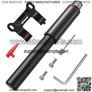 Portable Mini Bike Pump, 120 Psi Fast Inflation Bicycle Tire Pump Fits Schrader & Presta Valve, Ultra-Light Bicycle Air Pump for Road, Mountain, and Electric Bikes-Mounting Bracket Included