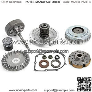for YAMAHA Grizzly Rhino 660 Clutch Primary Fixed Sheave/Primary Dry Clutch CVT Sheave Assy/Secondary Driven Clutch CVT Pulley/Housing/Pad Shoe/Bearing/Gasket/Flange Nut/Oil Seal Filter