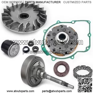 Wet Clutch Assy Secondary Pulley Fixed Sheave Housing Pad Shoe Bearing Gasket Assy for Menards Yardsport EFI UTV 500 & 700cc
