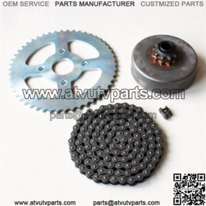 6 Tooth Clutch Drum Gear Box 68 Tooth Rear Chain Sprocket 25H Chain (136 Links) For 2 Stroke 47cc 49cc Minimoto Pocket Bike 4 Wheeler Quad ATV
