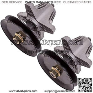 2x Spindle Assenbly 42" Deck for Craftsman TROY BILT 918-06991 618-06991 918-06989 w/PULLEY
