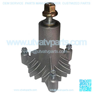 New Replacement for 130794 Spindle, or Mandrel, , Poulan, Husqvarn, More.... with pre-tapped mounting holes and 3 mounting bolts
