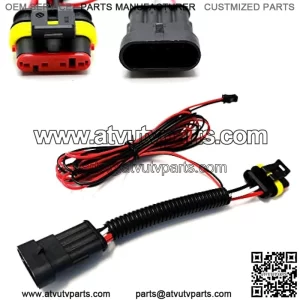 6-ft Long +/- Tail Light Power Harness for License Plate or Whip Light Compatible with 2015-up Polaris RZR 900 1000 XP Turbo