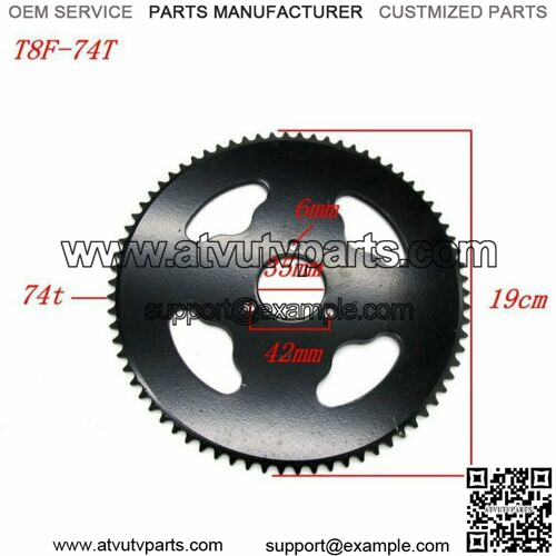 motorcycle small four wheel apollo t8f 74 tooth sprocket accessories modified universal 74 tooth chain sprocket black