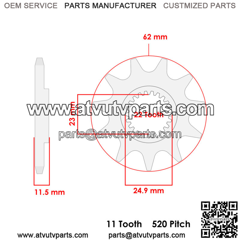 Front Sprocket for Polaris Trail Boss 330 2003-2010 / Trail Blazer 250 2001-2003 - Image 4