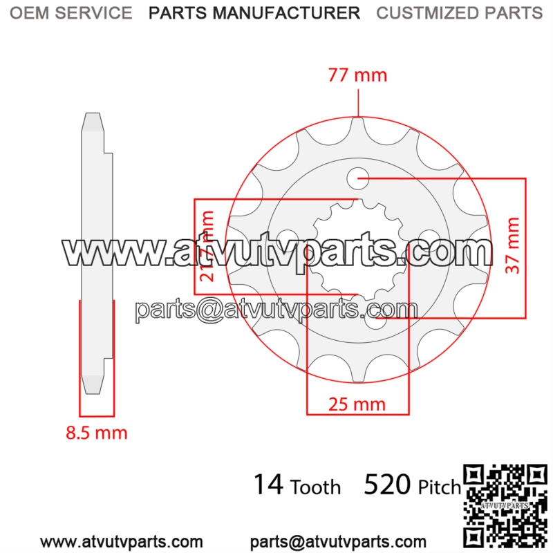 Front Sprocket for Honda TRX400EX TRX400X Sportrax 400 2X4 2005 2006 2007-2014 - Image 4