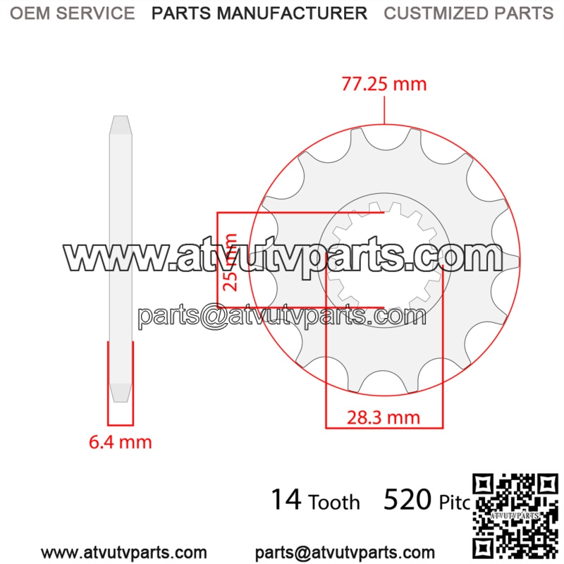 Front Sprocket for Yamaha RAPTOR 700 YFM700R 2006-2016 / Special Edition 2007-16 - Image 4
