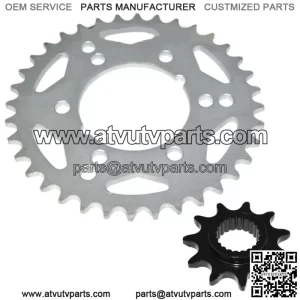 Front & Rear Sprockets Kit for Polaris Trail Blazer 250 2001 2002 2003 (For: Polaris)