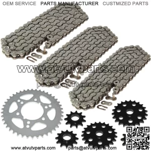 Drive Chain & Sprockets Kit for Polaris Trail Boss 250 4X4 1989 90 91 92 1993 (For: Polaris)