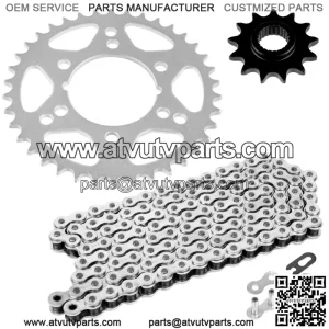 Non O-Ring Drive Chain & Sprockets Kit for Polaris Scrambler 400 4x4 1996 - 1999 (For: Polaris)