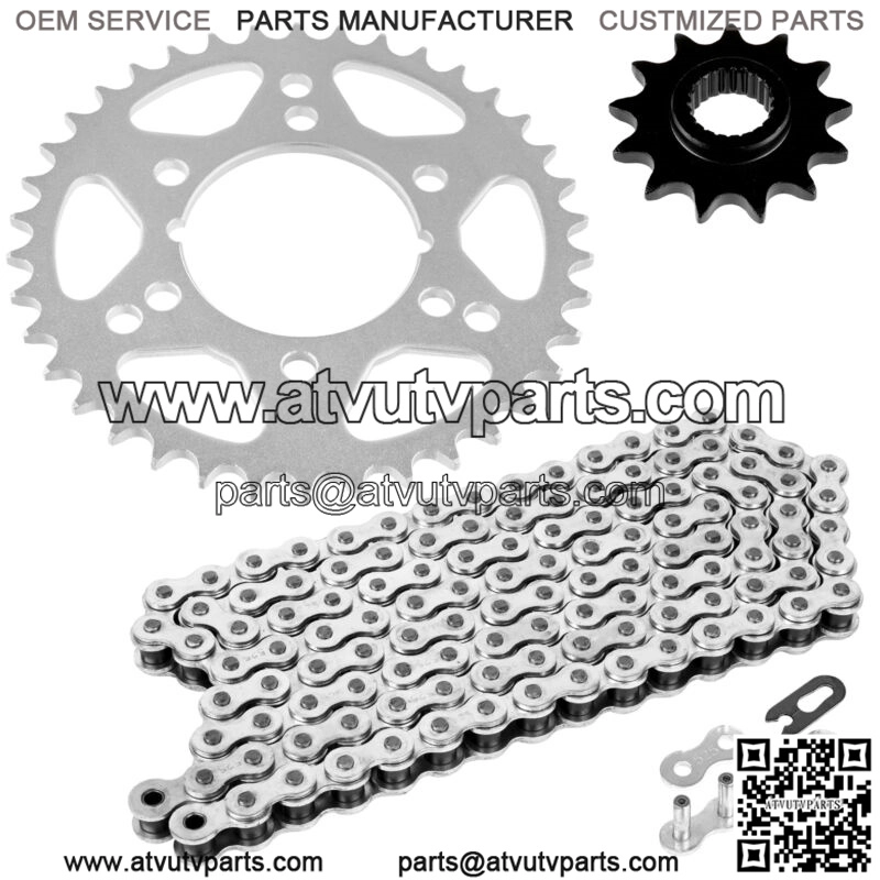 Non O-Ring Drive Chain & Sprockets Kit for Polaris Scrambler 400 4x4 1996 - 1999 (For: Polaris)
