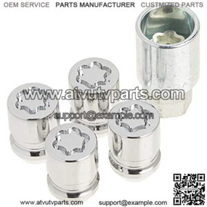 24157 Chrome Cone Seat Wheel Locks (M12 x 1.5 Thread Size) - Set of 4