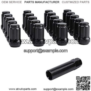 m12x1.5 Wheel Lug Nuts Black, (20+1)12mmx1.5 Spline Lugnuts Aftermarket Tuner YJ MK RT Accord Civic CRV Odyssey Element HR-V Legend XR-V Courier Escape Escort Fiesta Focus Fusion Sierra