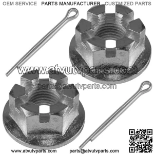 2x Front Axle Flanged Castle Nut w/ Split Pin for Honda TRX250X 1991-92 2009-22