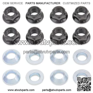 NEW BLACK  ATV Lug Nuts Flat Tapered LTZ400 TRX450R YFZ450 KFX450 400EX RAPTOR