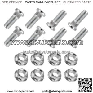 8x Front Rear Studs & Flange Nuts for Polaris Big Boss 250 4x6 6x6 1989-93 3/8"