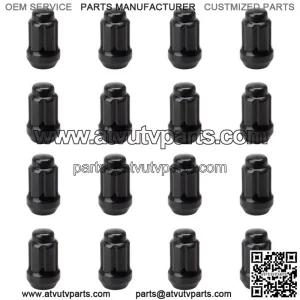 Set of Tusk Tapered Spline Drive Lug Nut 12mm x 1.25mm Thread Pitch Black 16 pcs (For: More than one vehicle)