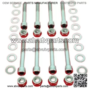 HONDA TRX450R 450ER 400EX 400X 300X 300EX POLISHED STAINLESS A-ARM BOLT KIT SET