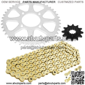 Drive Chain W/Front Rear Sprockets Kit for Kawasaki KEF300 Lakota 300 1995-2003