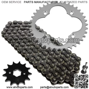 Black Drive Chain And Sprockets Kit for Honda TRX300EX TRX300X Sportrax 300 2X4