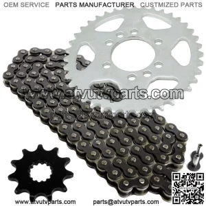 Black Drive Chain And Sprockets Kit for Suzuki LTF160 Quadrunner 160 1991-2004