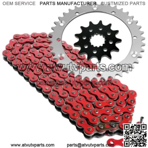 Red Drive Chain And Sprockets Kit for Yamaha Raptor 660R YFM660R 2001-2005