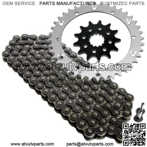Black Drive Chain And Sprockets Kit for Yamaha Raptor 660R YFM660R 2001-2005