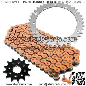 Orange Drive Chain And Sprockets Kit for Yamaha Raptor 660R YFM660R 2001-2005