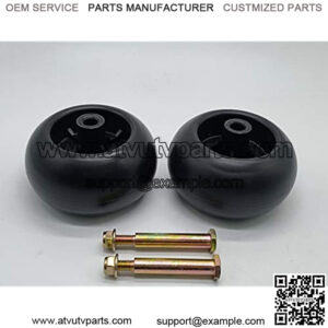 2 pcs Deck Wheels + Shoulder Bolts, Lock Nuts for 133957 174873 532133957 532174873 Craftsman Poulan Husqvarna. 734-03058, 753-04856. Murray 92683, 92265. M84690