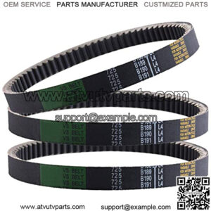3 Pcs Go Kart Drive Belt 725,Drive Belt Clutch Replacement for Hammerhead 80T TrailMaster Mid XRX Mud Head Go Kart 6.5Engine 30 Series(Go-Karts 9.110.018-9.100.018-725)