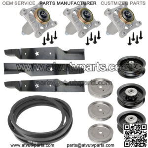 54" Deck Spindle Blade Belt Pulley Rebuild Kit Fits Husqvarna LGT24K54 54" Deck