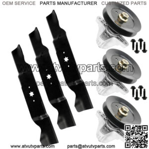 54" Deck Spindles w/ Pulley Blades Rebuild Kit for Troy Bilt TB2454 54" Deck