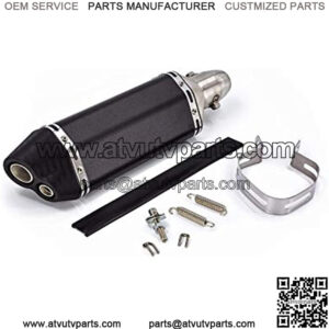 1.5-2" Universal Black Motorcycle Scooters Dual Holes Inlet Exhaust Pipe with Removable DB Killer Fit for Dirt Bike Street Bike Scooter ATV Racing