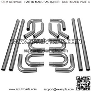2'' Custom Exhaust Kit Tubing Mandrel Bend Pipe Straight & U-Bend Universal 2 Inch 16PCS