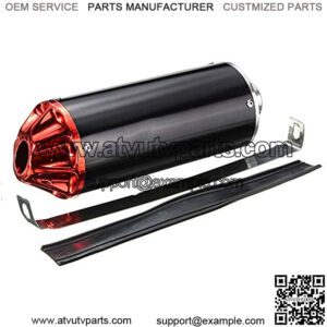Aluminum Red 28mm Motorcycle Exhaust Muffler With Clamp For 50cc 70cc 90cc 110cc 125cc Chinese Pit Trail Dirt Bike Mini Motocross Motorcycle CRF50 XR50 KLX Coolster SSR Thumpstar Lifan