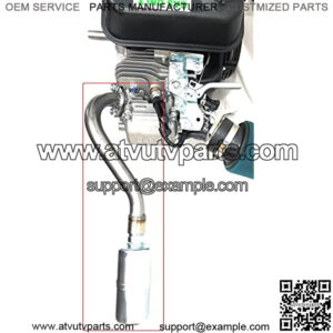 Center Rear Exhaust With Muffler for: Predator 212cc, GX160, GX200